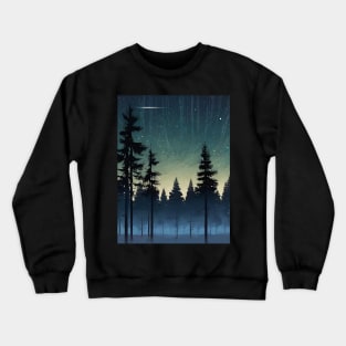 dark night in the forest Crewneck Sweatshirt